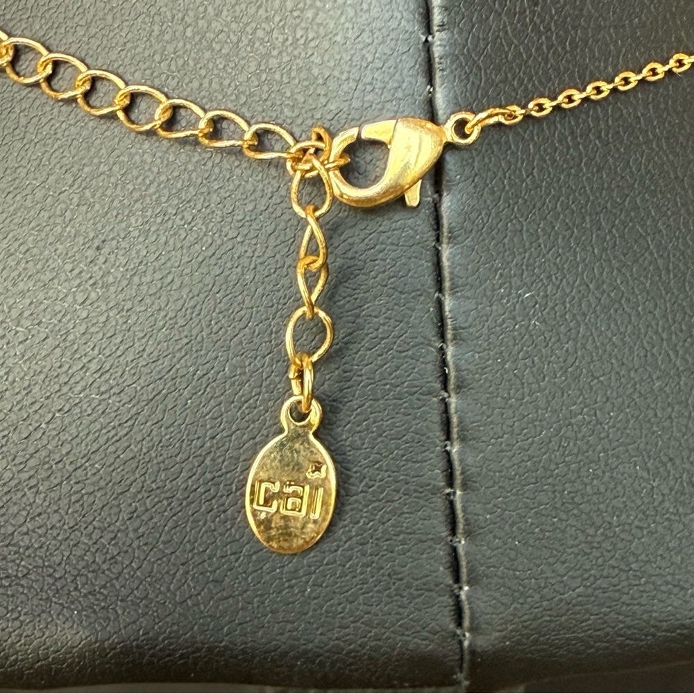 Cai Jewelry Initial Letter “J” pendant Necklace Gold Tone - Picture 5 of 5